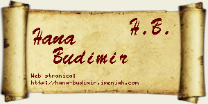 Hana Budimir vizit kartica